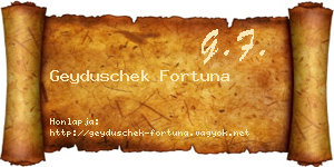Geyduschek Fortuna névjegykártya